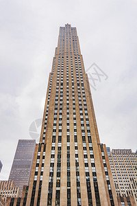 假期美国纽约2016年月洛克菲勒中心摩天大楼的底部视图约克金融的图片