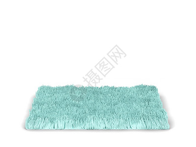 羊毛正方形温暖的白色背景简单地毯上孤立的方形毛毯3d插图图片