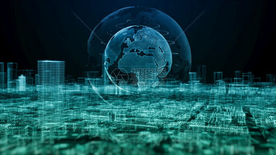 沟通使用权智能城市带粒子的数字网络空间和据网络连接全球5g高速互联网连接和数据分析过程大背景概念速度图片