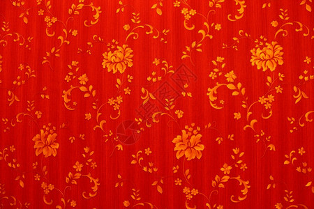 窗帘门带有金花的抽象红色背景图像象卡片图片