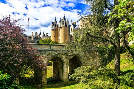 景观法语建筑学国卢瓦尔河谷著名的中世纪城堡Bellay山庄图片