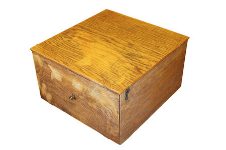 在白色背景中隔离的非常老旧木箱用于设计储物柜贮存古老的图片