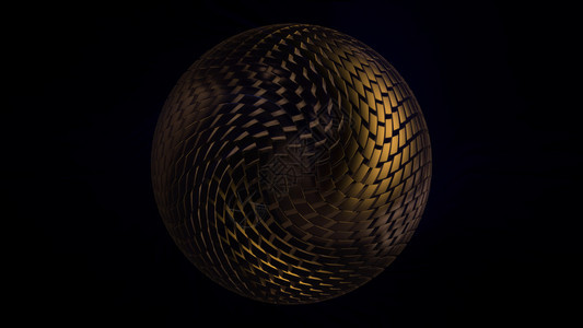 颜色3D从体积立方块的抽象球体从一个复杂的结构设计中转换出一个空间球中的非三角和亮艺术天体该来自一个复杂的结构设计丰富多彩的超现图片
