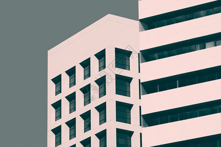 公寓线条最小的现代建筑外观图示细节Retro颜色结构化RetroColorsStylization图片