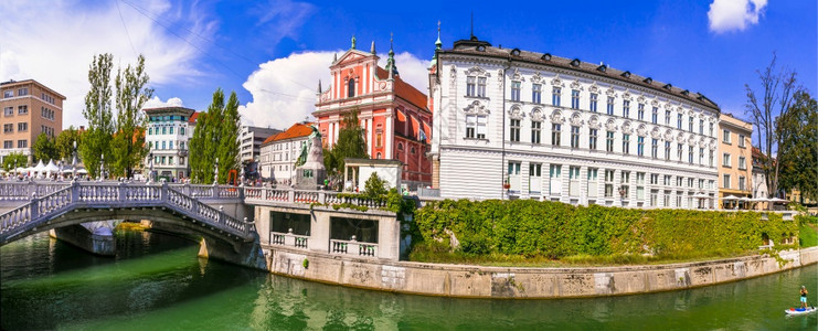 吸引力街道斯洛文尼亚旅行和地标美丽的卢布尔雅那首都市中心图片