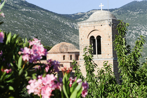 卢卡斯正统著名的希腊中部HosiosLoukas的拜占庭修道院教科文组织图片