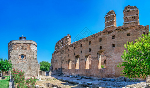 博物馆文化联合国教科组织土耳其古希腊城市佩加蒙Pergamon红巴西利卡RedBasilica或塞拉皮斯寺的废墟图片