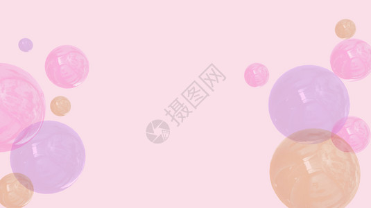 有创造力的泰国几何摘要kawaii3D插图以几何气球模式的软面糊坡度梯粉色软背景活动假日庆祝图片