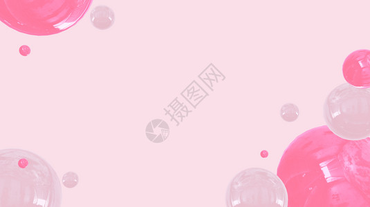 快乐的圣诞节光滑摘要kawaii3D插图以几何气球模式的软面糊坡度梯粉色软背景活动假日庆祝图片