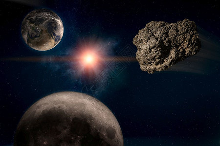 在星空中运行的气象向着星地球跑去在即将发生灾难之前美国航天局提供的这幅图像中元素幻想彗星深的图片