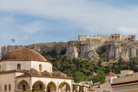 帕利卡拉斯历史2016年4月Monastiraki广场下午照片的Acropolis纪念碑景象蒙纳斯提拉奇图片