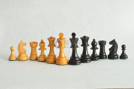 白色背景上分离的不同棋象元件Name胜利塔团体图片