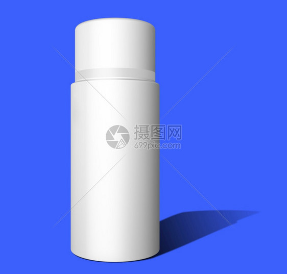 为了皮肤护理用于化妆品Tube奶油罐白底3D投影的美容产品塑料器蓝色托沙本底涂料装饰模型版香水图片