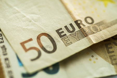 50欧元钞票货币50钞票的宏观细节现金法案概念高清晰度照片交换笔记金融图片