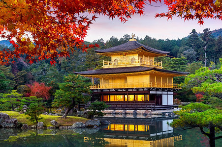 旅行建造秋天金殿堂京都寺日本花园图片