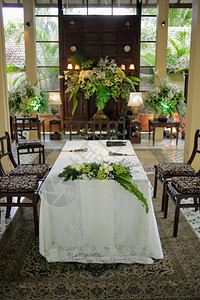 家庭浪漫的空印地安人结婚桌协议传统的图片