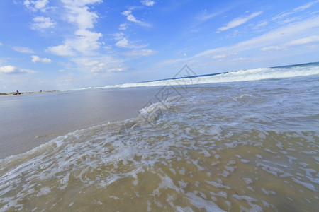 大西洋海滩的浪冲奥尔洛夫风景优美天空图片