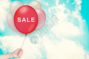 购买销售便宜的以天空和古老风格手持售卖气球图片