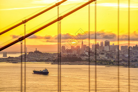 建筑学黄昏太平洋金门大桥美国加利福尼亚州旧金山日出门大桥图片