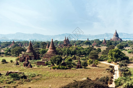 古老的自然缅甸Bagan王国古老佛教寺庙的令人惊叹建筑缅甸布甘王国神秘图片