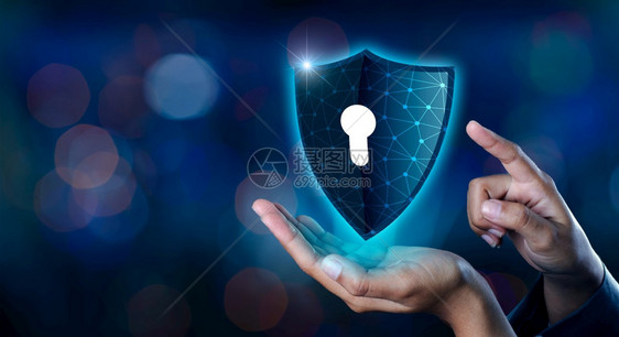 数字的技术世界商人握手保护网络空间信息商家持盾牌保护图标网络安全计算机并保护你的数据概念cH0FFFF3cH0WorldBusi图片