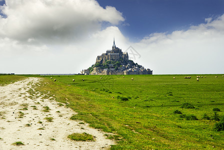 法国著名的圣米歇尔山全景著名的圣米歇尔山全景自然哥特迈克尔图片