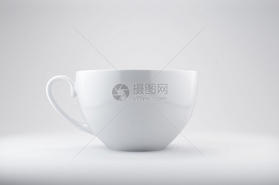 一次茶叶或咖啡模板的杯瓷3D插图用于早餐的现实主义孤立茶杯以模拟孤立的现实茶杯陶瓷制品帽图片
