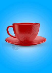 茶叶或咖啡模板的杯瓷3D插图用于早餐的现实主义孤立茶杯以模拟孤立的现实茶杯喝马克食物图片