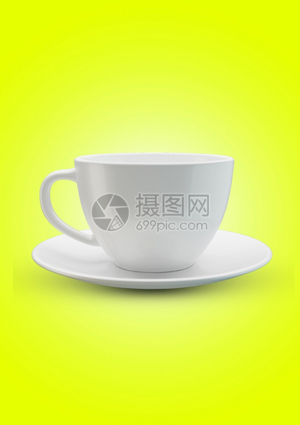 纸板热马克杯茶叶或咖啡模板的杯瓷3D插图用于早餐的现实主义孤立茶杯以模拟孤立的现实茶杯图片