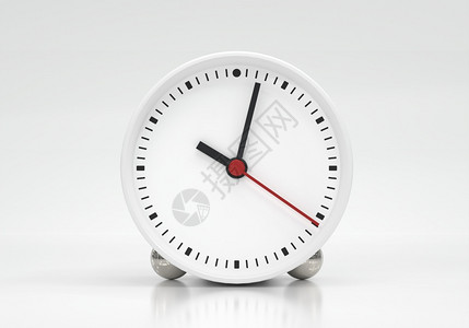 白色背景物体和设备概念用时钟脸小分和第二手大约10点左右的钟表与时对白背景物体和设备概念最近时间主题3D插图使形设计成为红色的倒图片