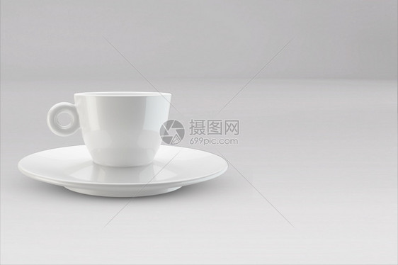 茶叶或咖啡模板的杯瓷3D插图用于早餐的现实主义孤立茶杯以模拟孤立的现实茶杯塑料一次咖啡店图片