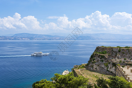 科孚旧堡垒的景象希腊科孚旧堡垒的景象希腊观光假期图片