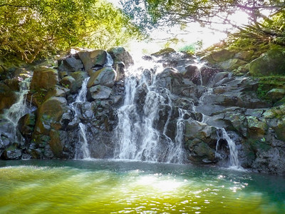 Vacoas瀑布流动水毛里求斯岛目的地风景著名图片