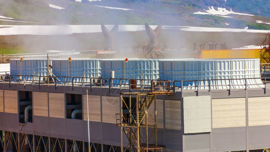 技术金属排放量堪察卡穆特诺夫斯基火山上的地热发电厂图片