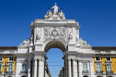 入口历史商业广场拱门葡萄牙里斯本Lisbon城市图片
