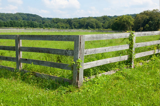 农场上古老木栅栏的景象观建成优质的图片