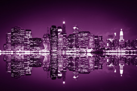 风景优美降低办公室下市曼哈顿纽约紫色图片