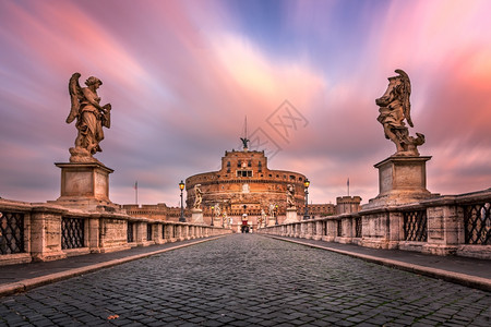 上午在意大利罗马举行的圣安热洛和罗建造老的筑学图片