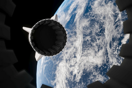 船星烧伤航天飞机火箭助推器在云层3D上分离使美国航天局提供的这一图像构件图片