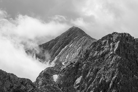 阿尔卑斯山韦特坦景观巴伐利亚山顶的峰值图片