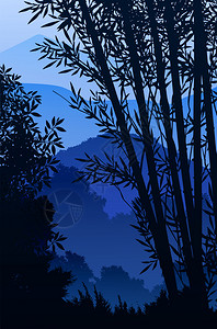 树木日出和落的花边纸在漫画风格上说明矢量彩色视图背景片示像水平的多雾路段图片