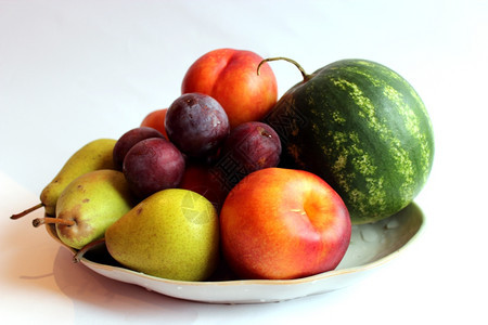 盘子里有不同种类的水果图片