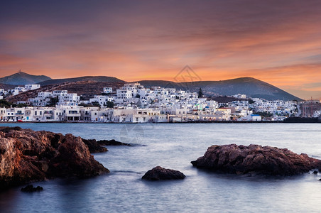 风景优美波罗斯希腊旅游风景如画的Naousa村帕罗斯岛基克拉泽希腊图片户外图片