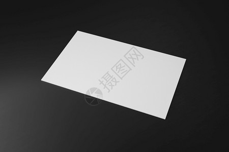 个人的白色横向商务卡纸模型板空白间覆盖用于在黑纸板背景上插入公司徽标或个人身份现代概念3D插图Name2D插图广告商业图片