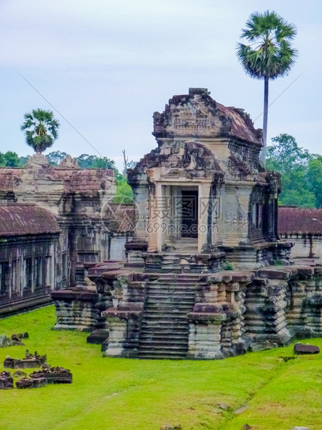 AngkorWat柬埔寨暹粒旅游的宗教受保护图片