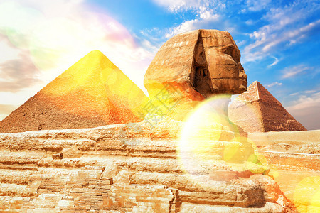 雕塑阳光下的吉萨大狮身人面像埃及阳光下的吉萨大狮身人面像埃及遗产沙漠图片