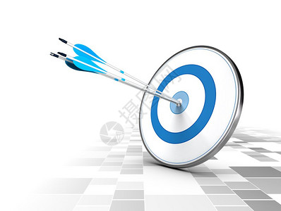 蓝色目标中心的三个箭头现代棋盘背景图像适合用于说明战略商业解决办法或公司战略目的插图企业或公司战略概念适用于设计应和的战略商业解图片