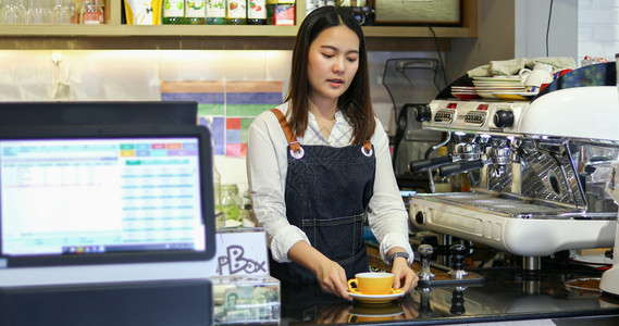 咖啡店女性店员形象图片