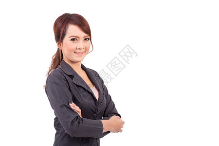白色的工作女背景的笑容画像与世隔绝在商业界中常设图片