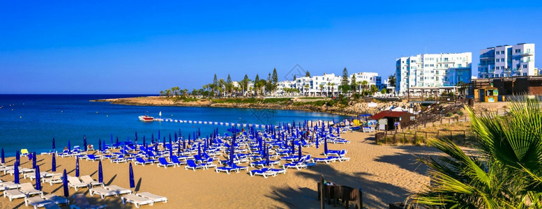 阿吉亚国民塞浦路斯岛最佳海滩塞浦路斯岛Protaras最佳海滩的Fig树湾绿松石图片